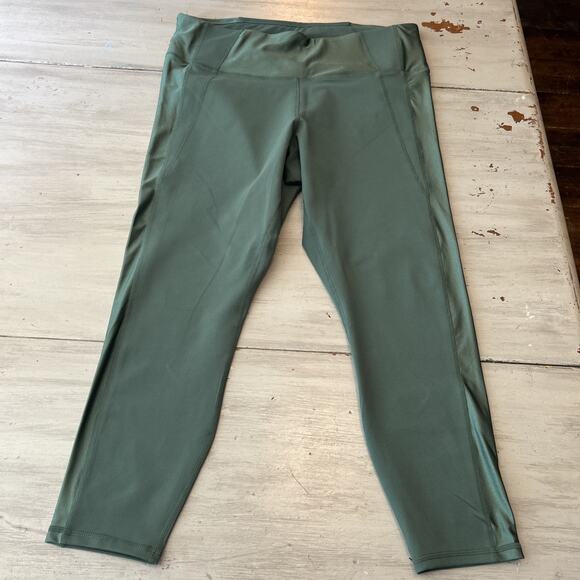 Fabletics Powerhold Green Shine Metallic High Waisted Legging Sz XXL - Picture 1 of 8